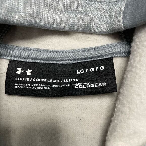 Under Armour Hoodie Womens Large Loose Fit Gray Sweater Cold Gear Long Sleeve - Picture 3 of 7